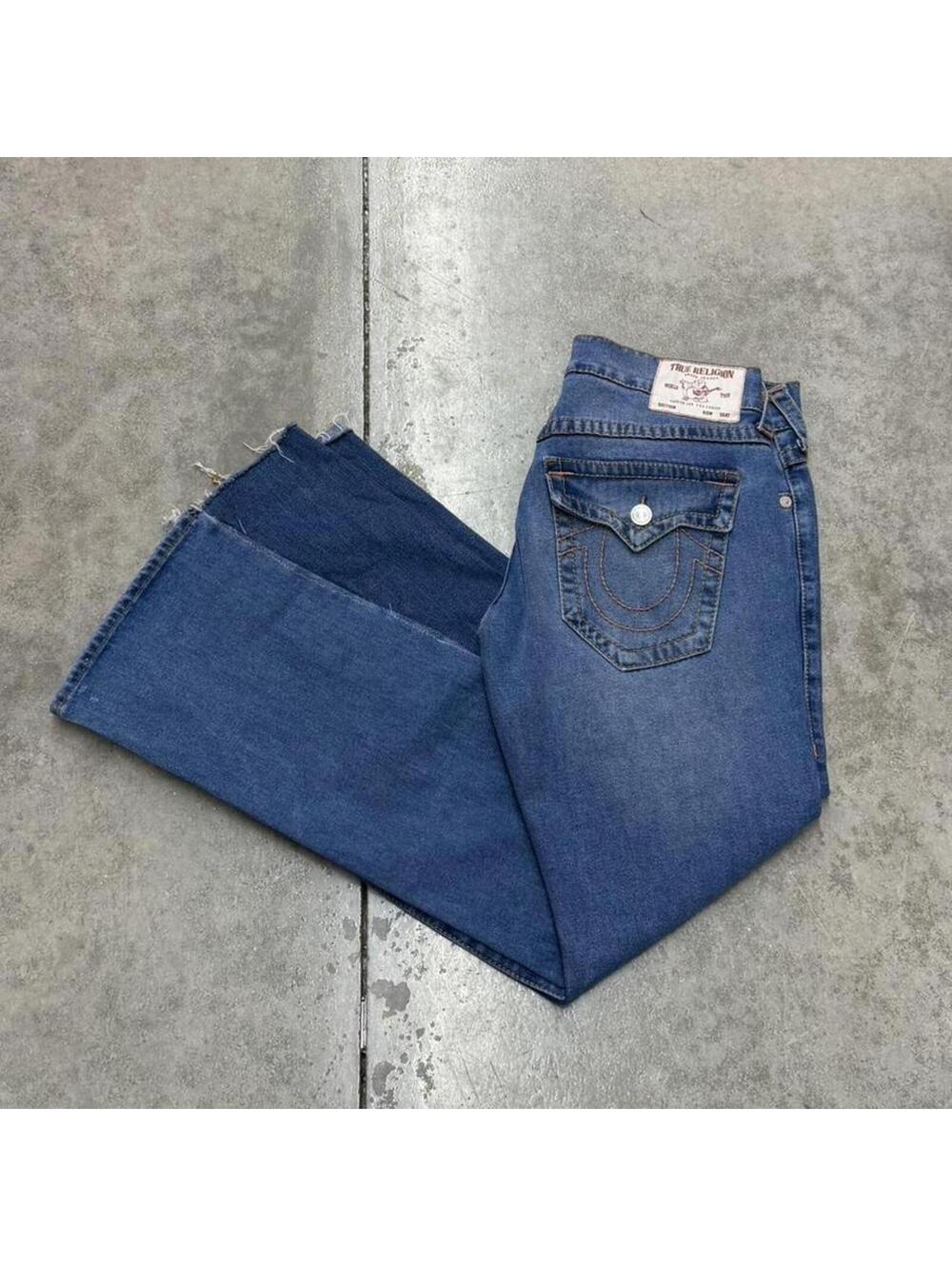 vintage true religion blue flared boot cut jeans size 31 x 30